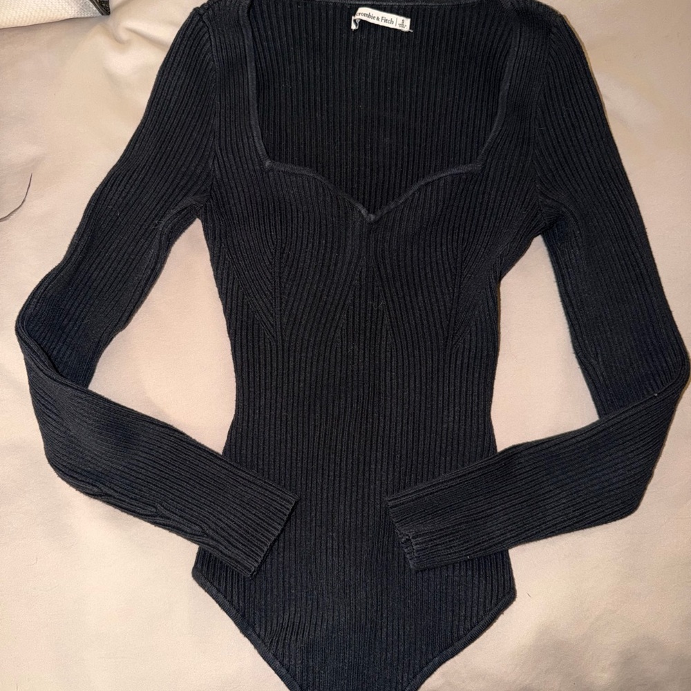 Abercrombie & Fitch Black Ribbed Bodysuit